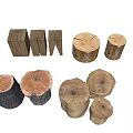 Natural Wooden Tree Stump Stools With Various Shapes For Home Furniture