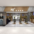 Modern Clothing Store Interior With Mannequins Hanging Clothes And Display Racks
