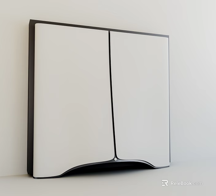 Modern White Background Wall Design With Black Frame And Smooth Surface 3d model