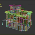 Traditional Multi Story Building With Arched Windows Wooden Balcony Terracotta Roof And Vines
