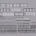 Various Fence Designs Showcasing Different Styles And Materials For Outdoor Use 3d model