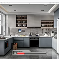 Modern Open Kitchen Interior Design With Gray Cabinets Island Counter And Appliances