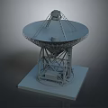 Large Satellite Dish Antenna With Metal Support Frame And Base Structure 3d model