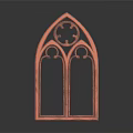 Ornate Red Gothic Style Decorative Window Frame For Furniture Home Decoration