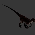 Realistic Dinosaur Game Movie Character 3D Model With Striped Skin And Standing Posture