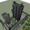 Modern High Rise Buildings With Glass Facades And Balcony Designs In Urban Skyline