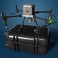 Advanced Smart Drone With Transport Case Propellers And Camera Gear 3d model