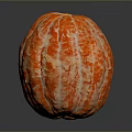 Juicy Peeled Orange With Vibrant Red And White Texture On Dark Background