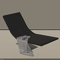 Modern Minimalist Dark Solid Wood Lounge Chair With Soft Woven Blanket For Cozy Indoor Leisure
