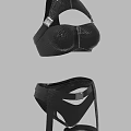 Black Fashionable Functional Clothing Apparel With Strap Design And Zipper Details