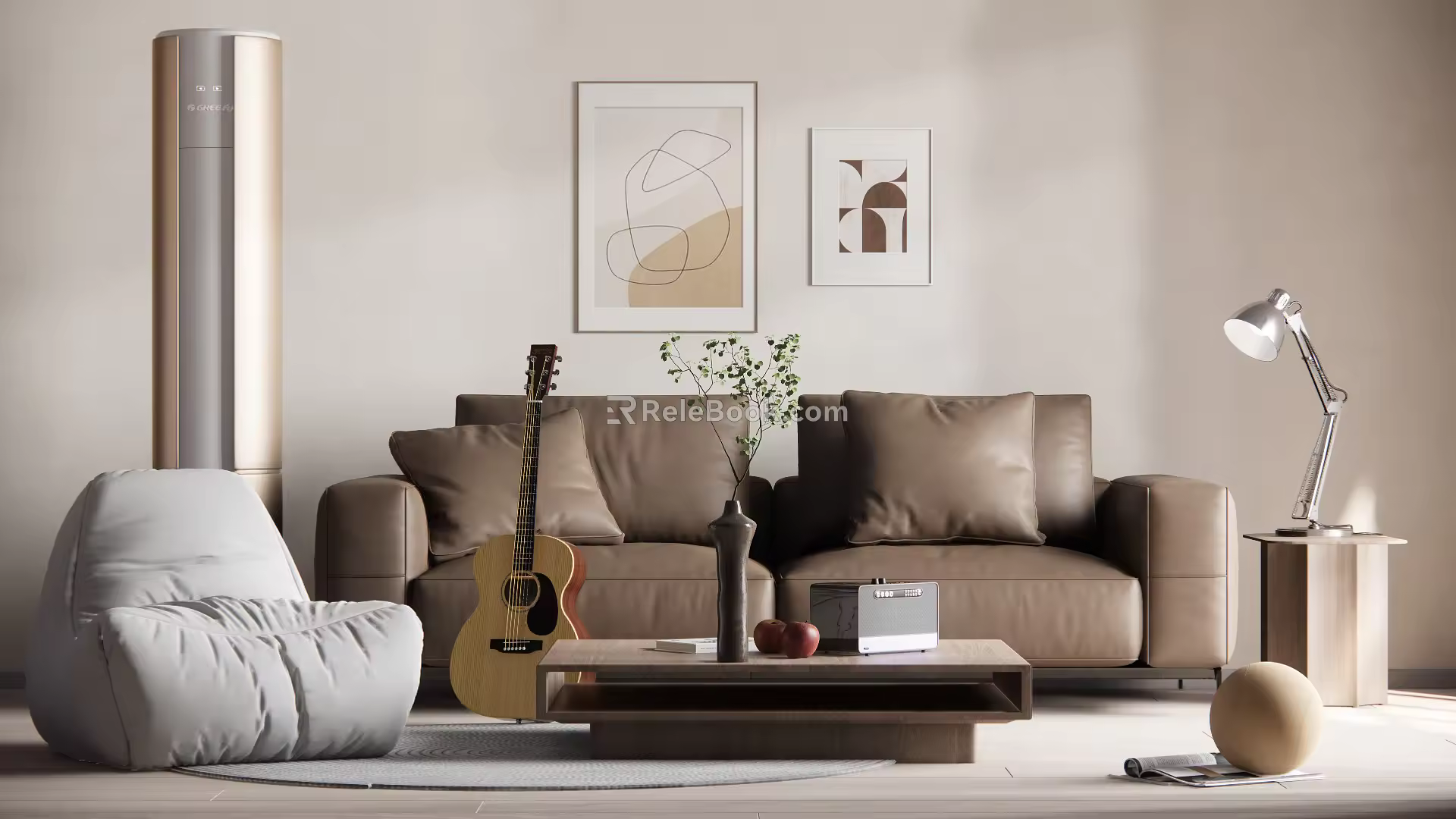 Modern sofa coffee table combination 3d model