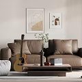 Modern sofa coffee table combination 3d model