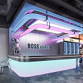 Front Desk Billiards Hall Front Desk Internet Cafe Front Desk Alien Ceiling Gradient Film Cyberpunk 3d model