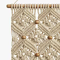 Bohemian Macramé Wall Hangings With Knitted Texture Wooden Balls And Tassels