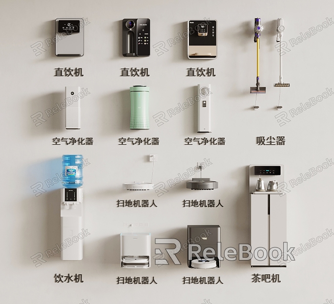 Sweeping robot air purifier vacuum cleaner tea bar machine water dispenser air conditioner model