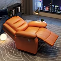 Orange Leather Massage Chair In Modern Living Room