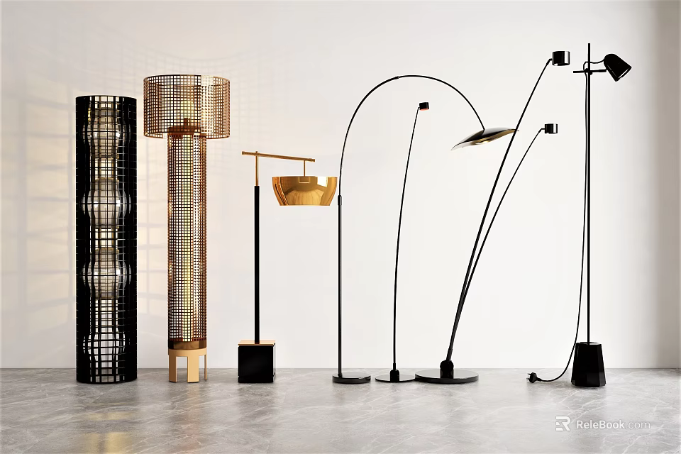 Modern Floor Lamps With Diverse Designs And Stylish Structures For Home Decor 3d model 