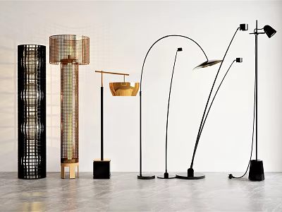Modern Floor Lamps With Diverse Designs And Stylish Structures For Home Decor 3d model