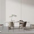 Modern Dining Table and Chair Combination Dining Table and Chair 3d model