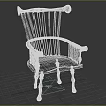 Classic Wooden Single Chair With Slat Back Armrest And Solid Wood Legs
