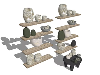 Modern clay pot 3d model