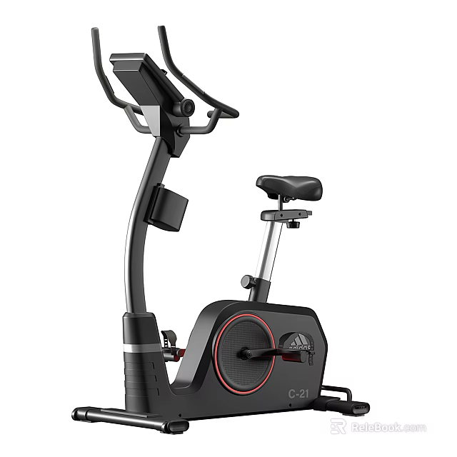 Professional Stationary Bike Fitness Equipment With Digital Display And Ergonomic Seat 3d model 