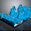 Modern Blue Automotive Seat Components With Ergonomic Seats Console And Adjustment Mechanisms