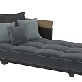 Gray Velvet Chaise Lounge With Plush Pillows And Metallic Armrests Modern Design