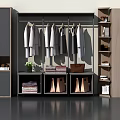 Modern Wardrobe With Hanging Area Drawers Storage Compartments And Bookshelves
