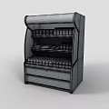 Black Retail Display Shelf With Glass Door And Multiple Shelves For Bottled Products