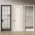 Modern Interior Swing Doors With Various Designs Glass Panels Black White And Brass Handles