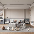 Modern Minimalist Kids Bedroom With Toys And Storage