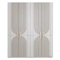 Elegant Modern Wardrobe With Curved Line Doors Gold Handles And Internal Storage