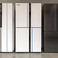 Modern Refrigerators And Freezers With Sleek Design In White And Black For Home Kitchen
