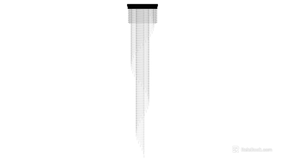 Elegant Modern Crystal Chandelier Featuring Hanging Crystals And Long Pendant Design 3d model 