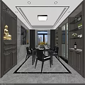 Modern Living And Dining Area Interior With Sofa Coffee Table TV And Large Windows