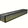 Long Decorative Architectural Component With Geometric Patterns In Black Yellow White