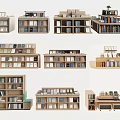 Library bookcase combination 3d model