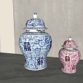 New Chinese-style Blue and White Porcelain Ornaments 3d model