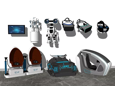 Smart Machines Featuring Robots Drones VR Headsets And Smart Seats 3d model