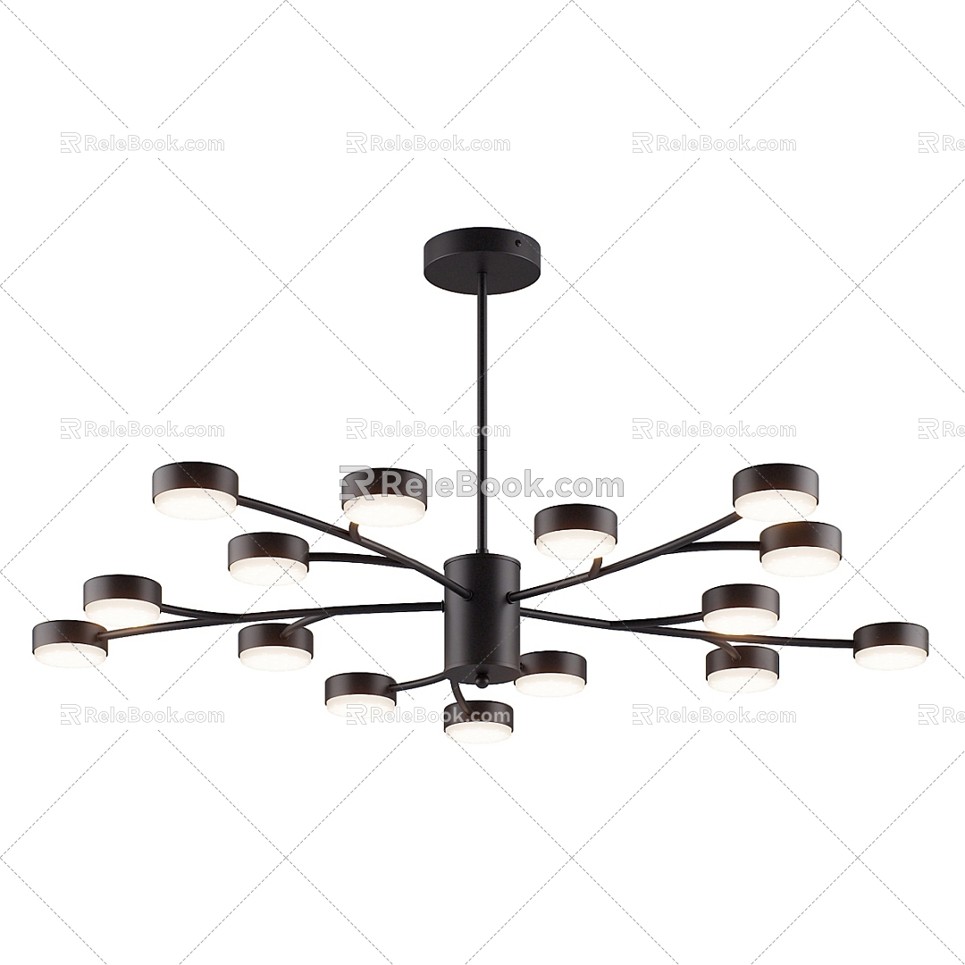 Modern minimalist chandelier 3d model