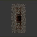 Small Rustic Mine Cart Model on Railway Track with Gravel Surface