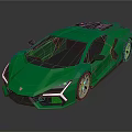 Green Sports Car With Futuristic Design Sleek Body And Shiny Finish