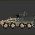 Armored Military Vehicle with Camouflage Paint 8x8 Wheel Design Mounted Turret Weapon and Communication Antennas