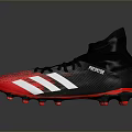 Adidas Red And Black Football Boots With White Stripes High Top Design