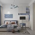 Modern Kids Bedroom With Mickey Mouse Headboard And Study Desk