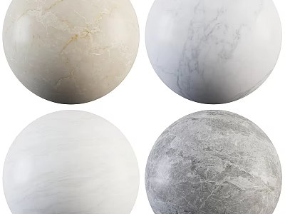 Marble Sphere Components with Diverse Natural Textures and Color Variations 3d model