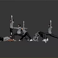 Stylish Gray Hoodies And White Shoes For Dance Poses On Dark Reflective Floor
