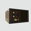 Wooden Audio Speaker System with Control Unit and Vintage Design Features 3d model