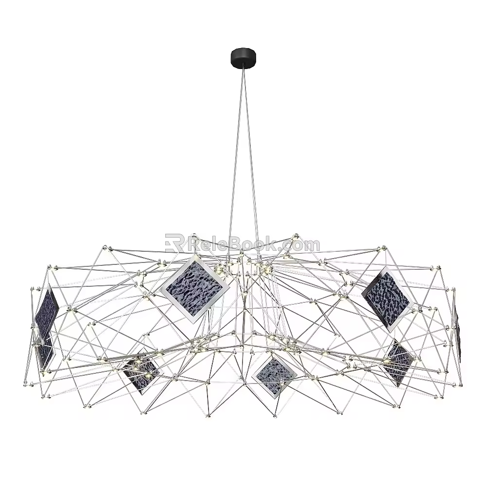Spatial creative chandelier 18 3d model